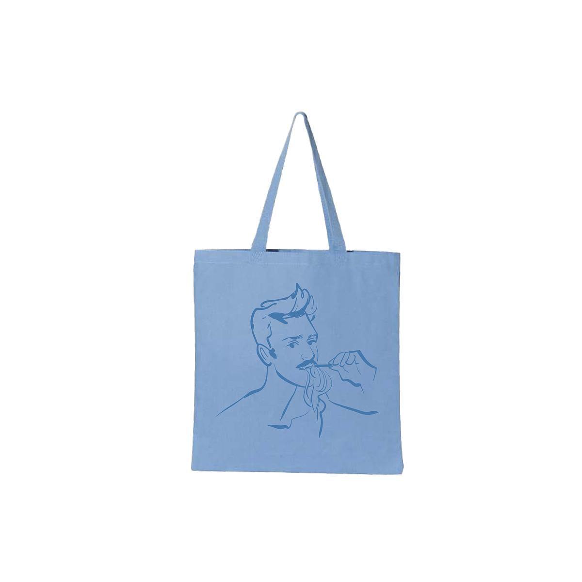 Matteo Lane Mustache Tote - Blue