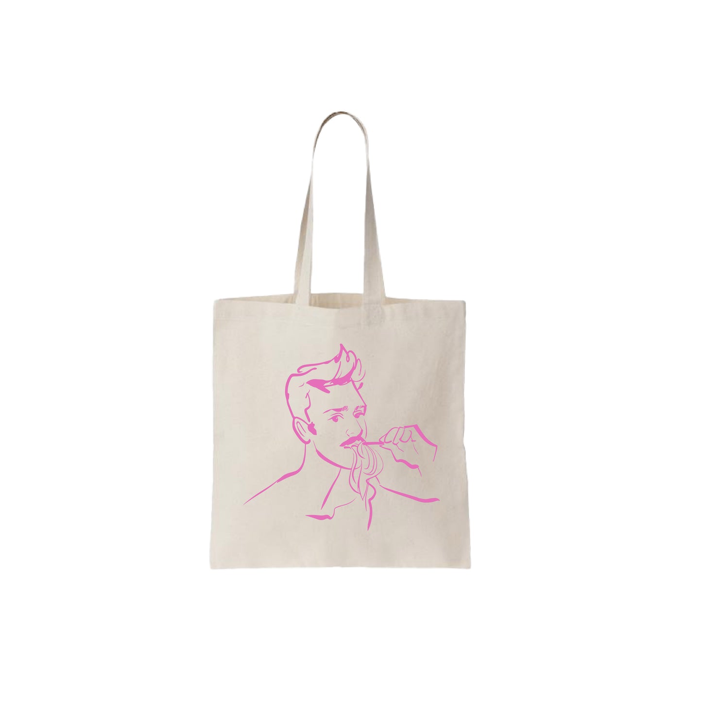 Matteo Lane Mustache Tote - Pink